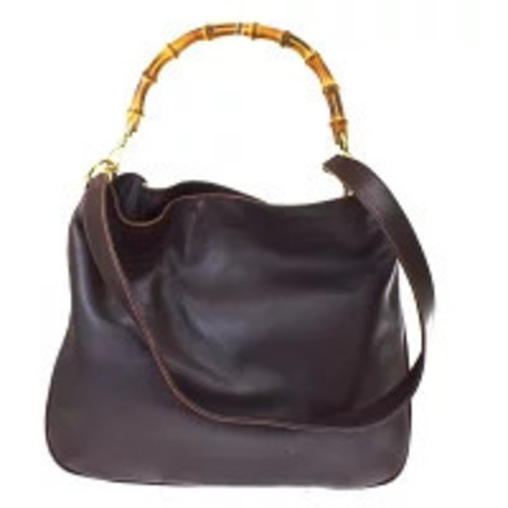 Gucci Bamboo Leather Handbag Brown